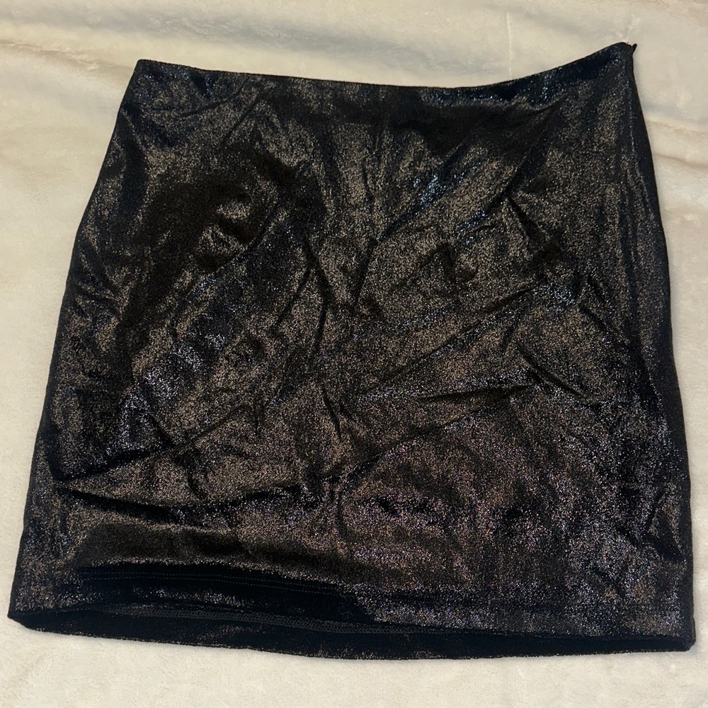 Astr Shimmering Black Mini Skirt